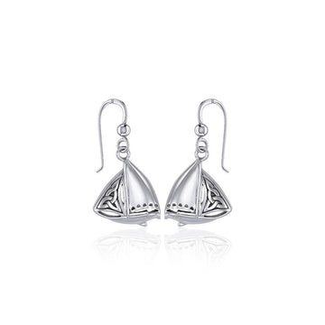 Celtic Knots Silver Sailboat Hook Earrings TER1760 - Jewelry